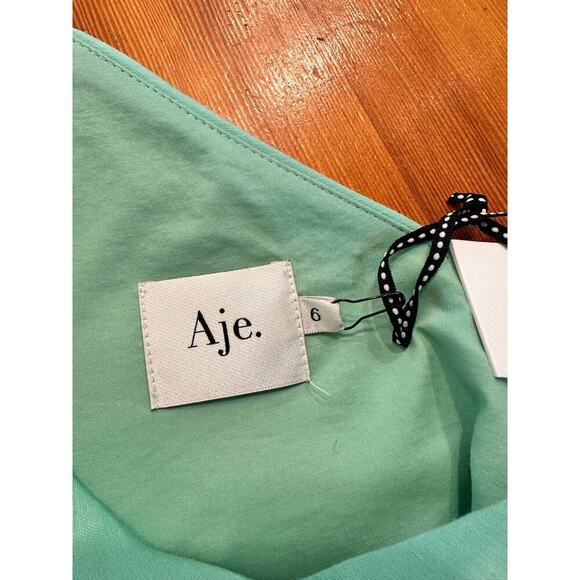 AJE Bonjour Asymmetrical Green One Shoulder Ruffle Mini Dress XS, AU6/US2 - Picture 7 of 8